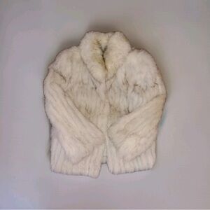 vintage blue fox fur jacket size M
